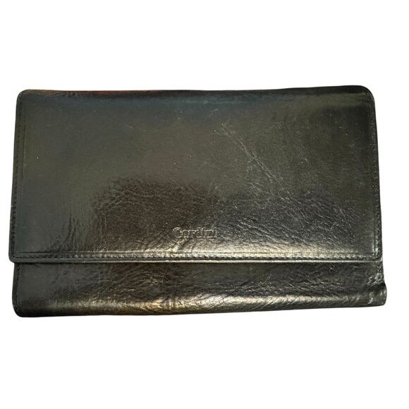 Gardini Black Italian Leather Tri-Fold Wallet - Picture 1 of 11